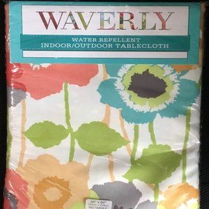 Waverly Pic A Poppy Water Repellent Indoor/ Outdoor Tablecloth 60"x84" Rectangle